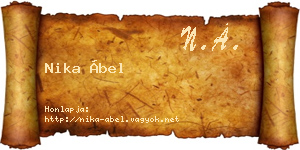 Nika Ábel névjegykártya